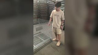 倉庫用の頑丈な折りたたみ式ワイヤーメッシュ収納ケージ