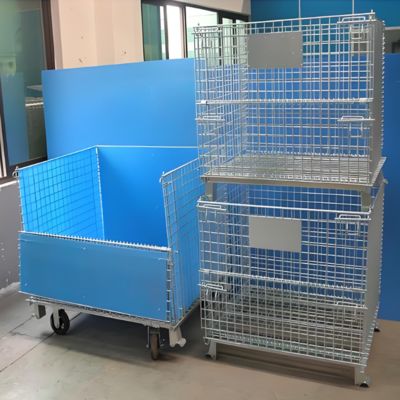 Heavy Duty Stackable Galvanized Foldiding Storage Wire Mesh Cages