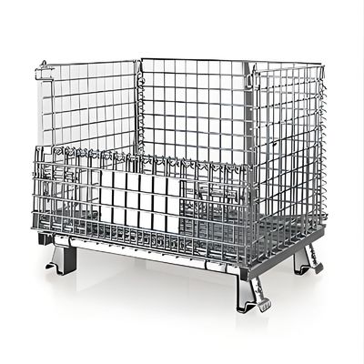 1000×1200mm メタル・スチール 収納用 溶接式ワイヤー・メッシュ パレットケージ 折りたたみ可能なケージ コンテナ
