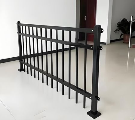 6FT High Black Powder Coated Metal Tubular Steel Fence