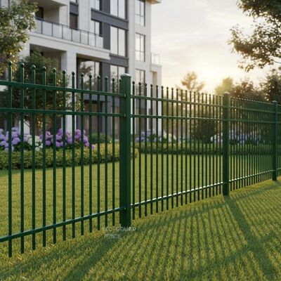 Eco-Friendly Coated Tubular Steel Fence High Safety Community Fencing