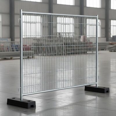 亜鉛メッキ Heras スタイル 2x3.5M 金属一時的なフェンスパネルとゴムベースプレート 32 ミリメートルフレームチューブ